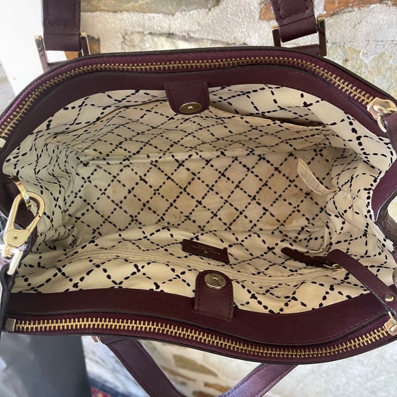Kate Spade Eggplant Purple Leather Top Handle Bag - Picture 7 of 9